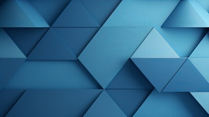 Abstract Background of Blue Pyramid Paper Shapes