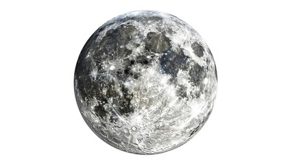 Fototapeta premium vector grey full moon illustration on white background 