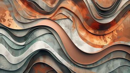 Foto op Aluminium Copper and stone abstract landscape wallpaper © Alia