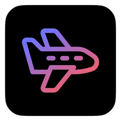 Editable airplane vector icon. Vehicles, transportation, travel. Part of a big icon set family. Perfect for web and app interfaces, presentations, infographics, etc
