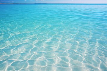 Clear Blue Water on Tropical Beach. A Stunning Scene of Beach Water Surface Against Tropical Background