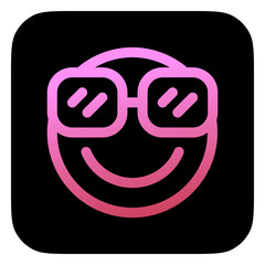 Obraz premium Editable cool glasses, proud, cool face vector icon. Part of a big icon set family. Perfect for web and app interfaces, presentations, infographics, etc