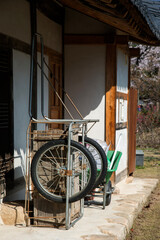 wheelbarrow at the old traditional Korean house