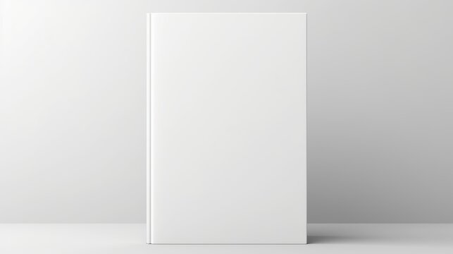 Blank Hardcover Book Template for Design Isolated on White Background. 3D Rendering.