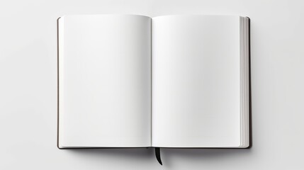 Blank Open Book Isolated, Top View.