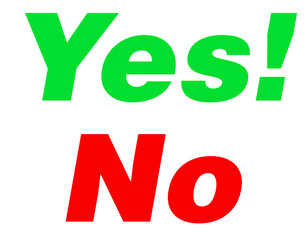 yes and no - on transparent background PNG