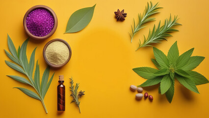 Set of natural herbal medicine selection. Health and medicine. Alternative medicine, natural...