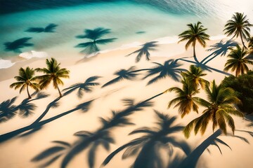 palm trees on the beach generated by AI technology