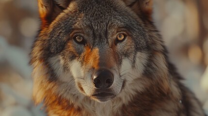 Obraz premium Close up of a wolf in the snow, perfect for wildlife enthusiasts