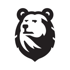 Fototapeta premium bear head vector illustration black and white logo design