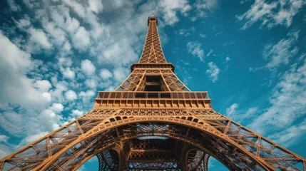 Fotobehang Iconic view of the Eiffel Tower, perfect for travel websites © Fotograf