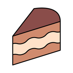 Sweet cake icon, bakery dessert food symbol, happy birthday day graphic vector illustration