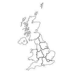 The United Kingdom of Great Britain and Northern Ireland map, detailed web vector illustration