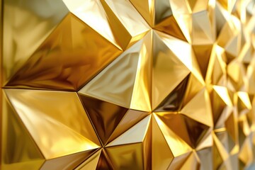 Detailed close up of a wall made of gold triangles, suitable for luxury design projects