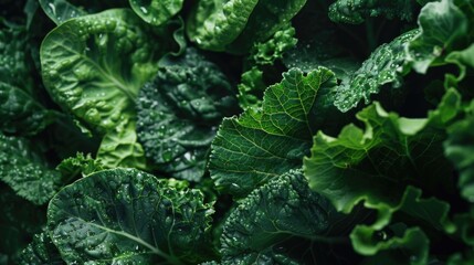 Detailed view of fresh green leaves, suitable for nature backgrounds