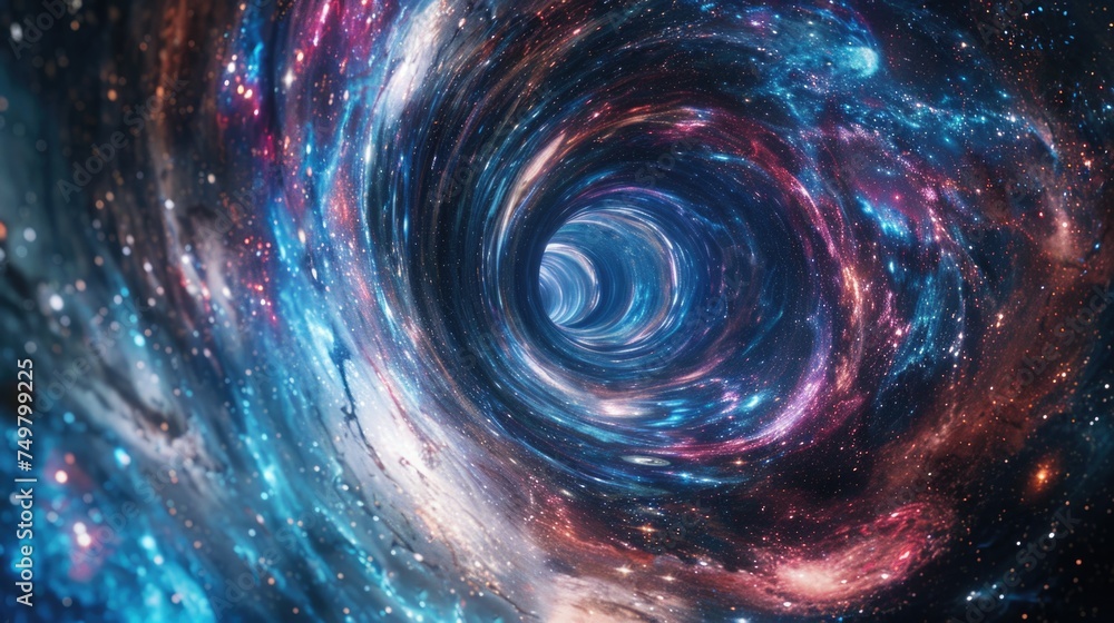 Aufkleber A mesmerizing view of a spiral in a galaxy, perfect for science and space-related projects