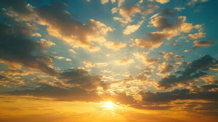 Obraz premium Bright sun rays breaking through clouds above the ocean, perfect for inspirational designs