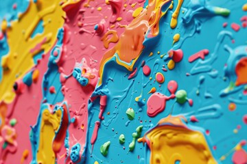Vibrant close up of a colorful cake with icing, perfect for bakery or dessert concepts