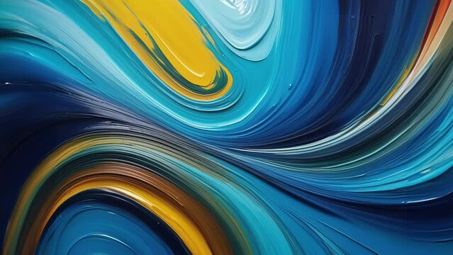 Colorful swirl of azure, purple, and electric blue art paint on canvas The artwork features a vivid swirl of liquid azure, purple, and electric blue paint creating a colorful and dynamic masterpiece 