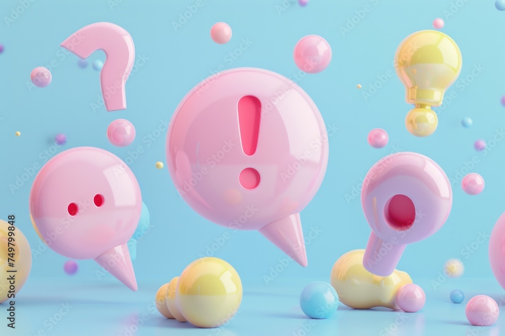 Poster colorful speech bubbles in pink and yellow. suitable for various communication concepts