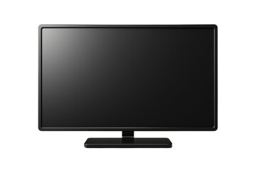 Flat Screen TV on Stand. A flat screen TV is placed on top of a stand creating a modern entertainment setup in a living room. The sleek design of the TV complements the minimalistic style the stand.