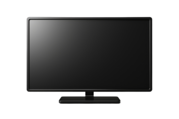 Flat Screen TV on Stand. A flat screen TV is placed on top of a stand creating a modern entertainment setup in a living room. The sleek design of the TV complements the minimalistic style the stand.