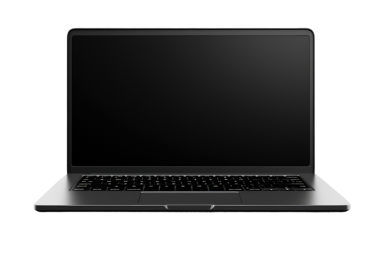Black Computer Monitor. A black computer monitor sits prominently against a plain white background . The monitor appears sleek and modern with a blank screen reflecting no image.