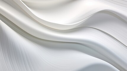 Macro Abstract Image of White Paper Sheets Arranged in Fluid Wave Shape