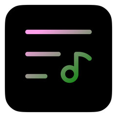Editable vector music playlist icon. Black, transparent white background. Part of a big icon set family. Perfect for web and app interfaces, presentations, infographics, etc