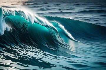 wave of water generated by AI technology - obrazy, fototapety, plakaty