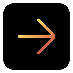 Vector single arrow chevron right icon. Black, white background. Perfect for app and web interfaces, infographics, presentations, marketing, etc.