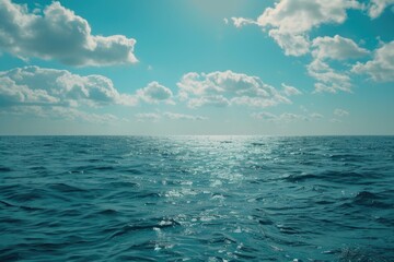 Fototapeta premium A serene view of clouds reflecting on the water. Suitable for various design projects