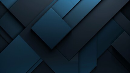 Modern Abstract Background in Black and Blue - Geometric Shapes - Squares, Triangles, Lines - Matte Finish - Ideal for Design Templates - obrazy, fototapety, plakaty