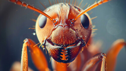 Extreme macro of ants head wildlife background