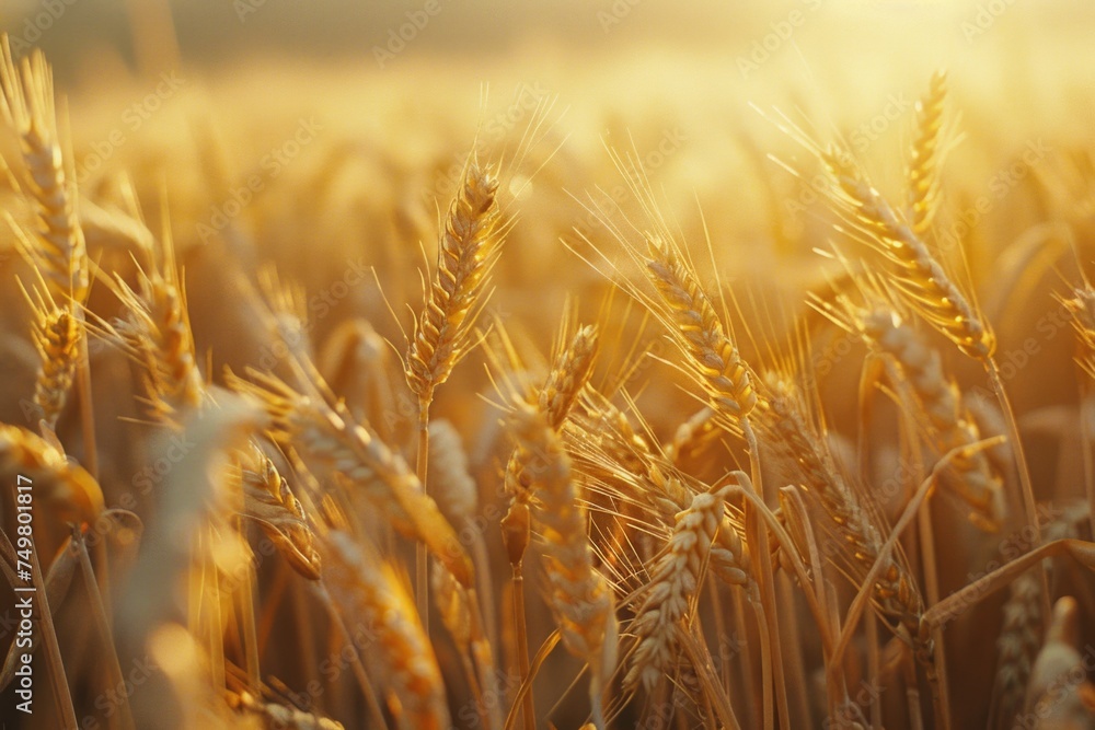 Poster a detailed view of a wheat field. suitable for agricultural concepts
