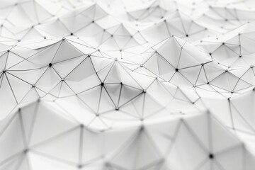 Abstract white 3D geometric mesh, minimalist and modern design with a sense of technology and science.

