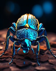 Blue Death Feigning Beetle AI Generated pictures