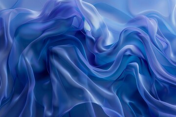 Obraz premium Abstract blue and purple fabric folds creating a sense of softness and fluid elegance.