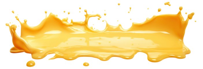 Delicious melted cheese splash cut out