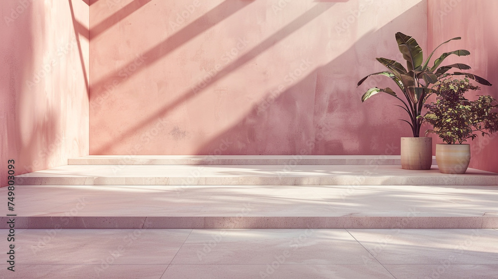 Poster an ultra-high-definition image showcasing a modern floor design with large format concrete tiles in 