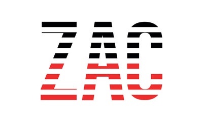 ZAC three initial letter iconic line negative space minimal logo design vector template. monogram, abstract, wordmark, business, typography, minimalist, brand, company, flat, modern, unique, simple