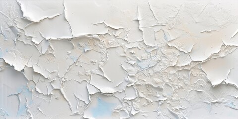 A textured white wall is presented with paint, showcasing striated resin veins, contour lines, polished concrete, and torn, distressed edges. - obrazy, fototapety, plakaty
