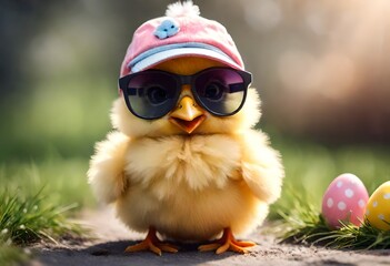 chicken in a hat