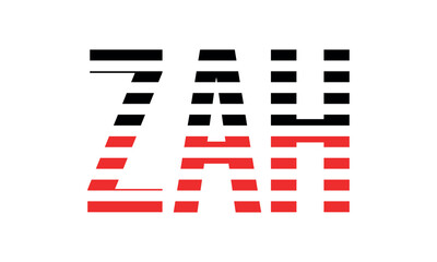 ZAH three initial letter iconic line negative space minimal logo design vector template. monogram, abstract, wordmark, business, typography, minimalist, brand, company, flat, modern, unique, simple