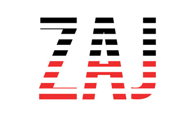 ZAJ three initial letter iconic line negative space minimal logo design vector template. monogram, abstract, wordmark, business, typography, minimalist, brand, company, flat, modern, unique, simple