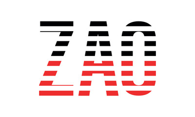 ZAO three initial letter iconic line negative space minimal logo design vector template. monogram, abstract, wordmark, business, typography, minimalist, brand, company, flat, modern, unique, simple