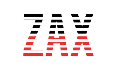 ZAX three initial letter iconic line negative space minimal logo design vector template. monogram, abstract, wordmark, business, typography, minimalist, brand, company, flat, modern, unique, simple