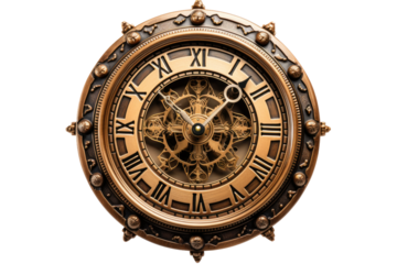 Close Up of a Clock With Roman Numerals. This close-up shot showcases a clock with intricate Roman numerals on its face. The hands of the clock are visible, indicating the time.