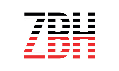 ZBH three initial letter iconic line negative space minimal logo design vector template. monogram, abstract, wordmark, business, typography, minimalist, brand, company, flat, modern, unique, simple