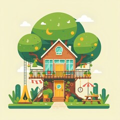 illustration of a tree house 